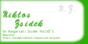 miklos zsidek business card